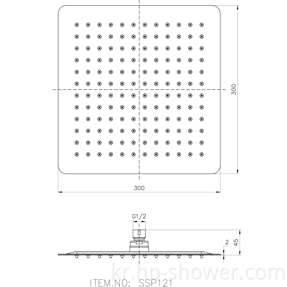 Shower Head Dimensions